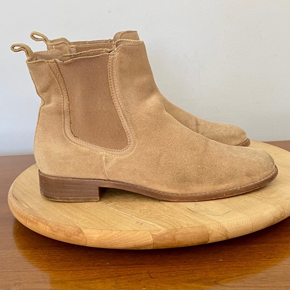 Thursday Boot Co Duchess Chelsea Boots Women 8.5 Honey Peach Suede Ankle Bootie